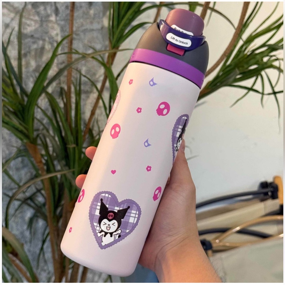Owala kuromi 32oz free sip Cute Purple White Water Bottle gym fitness leak proof